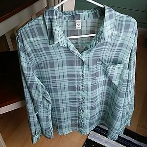 Woman's sheer button down shirt XXL